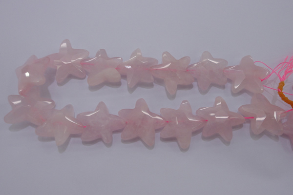CFG965 15.5 inches 30*33mm faceted & carved star rose quartz beads