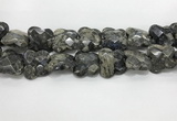 CFG976 15.5 inches 30*33mm carved butterfly grey opal beads