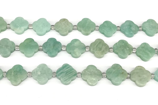 CFG992 15 inches 16mm - 17mm carved flower amazonite beads