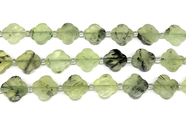 CFG993 15 inches 16mm - 17mm carved flower prehnite beads