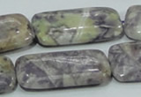 CFJ11 15.5 inches 15*30mm rectangle natural purple flower stone beads