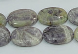 CFJ12 15.5 inches 13*18mm oval natural purple flower stone beads