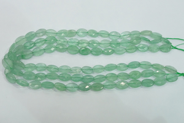 CFL103 15.5 inches 10*14mm faceted oval natural green fluorite beads