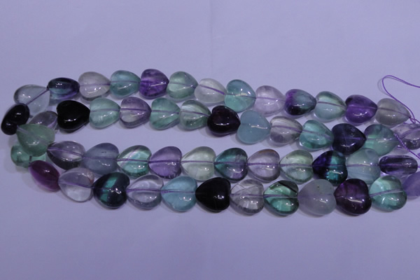 CFL1055 15 inches 16*16mm heart natural fluorite gemstone beads