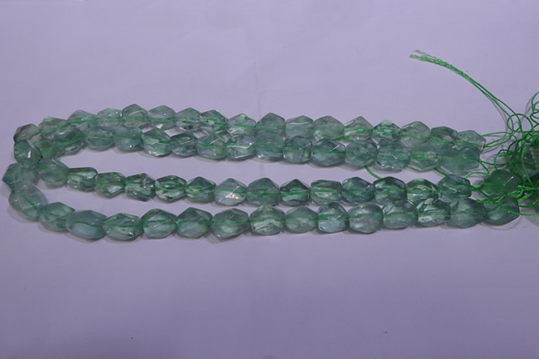 CFL1082 15 inches 9*12mm faceted nuggets green fluorite beads
