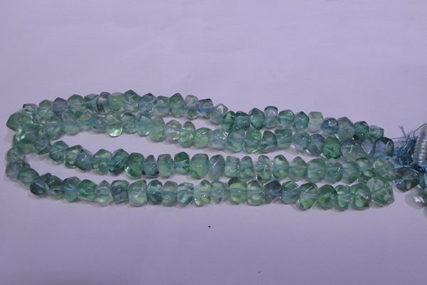 CFL1087 15 inches 8*12mm faceted nuggets blue fluorite beads