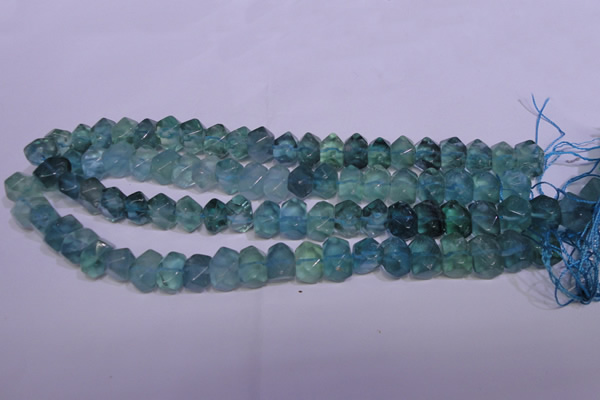 CFL1088 15 inches 9*14mm faceted nuggets blue fluorite beads