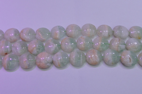 CFL1213 15.5 inches 20mm flat round green fluorite gemstone beads