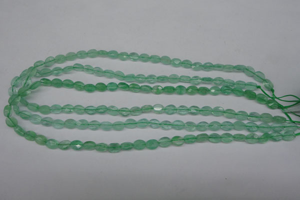 CFL122 15.5 inches 6*8mm faceted oval green fluorite beads