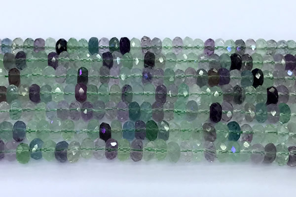 CFL1241 15 inches 5*7mm faceted rondelle fluorite beads