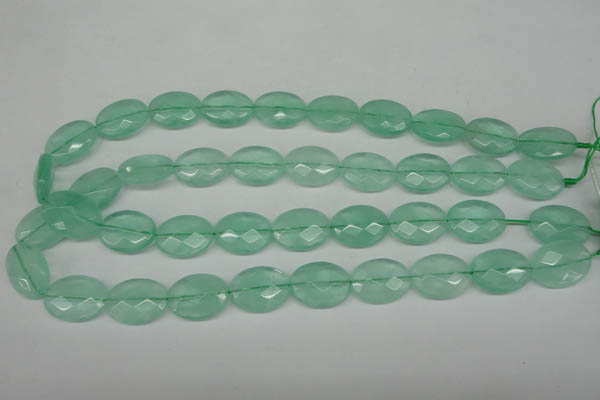CFL127 15.5 inches 15*20mm faceted oval green fluorite beads