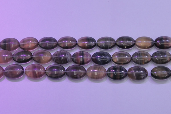 CFL1343 15.5 inches 15*20mm oval purple fluorite gemstone beads