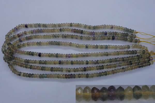 CFL140 15.5 inches 3*6mm faceted rondelle yellow fluorite beads