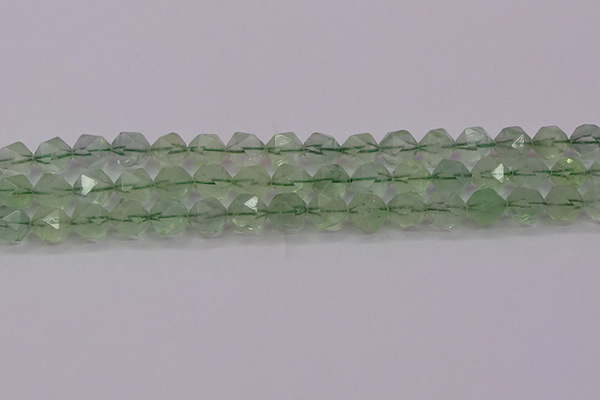 CFL1404 15.5 inches 12mm faceted nuggets green fluorite beads