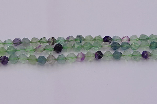 CFL1408 15.5 inches 10mm faceted nuggets fluorite gemstone beads