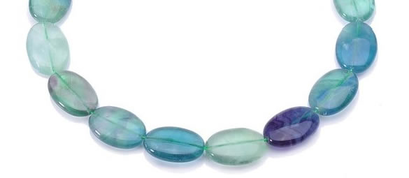 CFL23  A- grade oval 20*30mm natural fluorite beads Wholesale