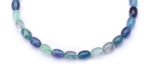 CFL25 A- grade 10*14mm egg-shaped natural fluorite gemstone bead