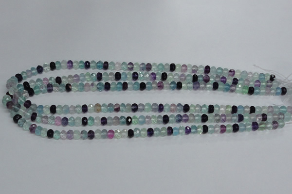 CFL312 15.5 inches 4*6mm faceted rondelle natural fluorite beads