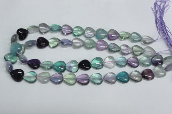CFL316 15.5 inches 12*12mm heart natural fluorite beads wholesale