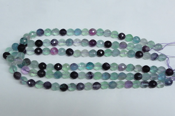 CFL325 15.5 inches 10mm faceted round natural fluorite beads