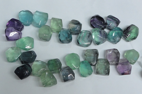 CFL332 15.5 inches 20*24mm faceted nugget natural fluorite beads
