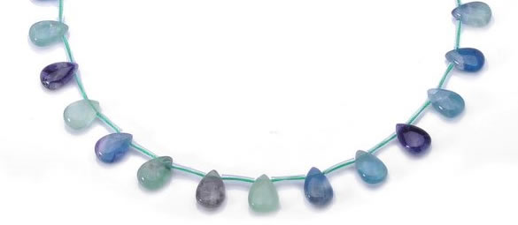 CFL34 5*8mm teardrop B grade natural fluorite beads Wholesale