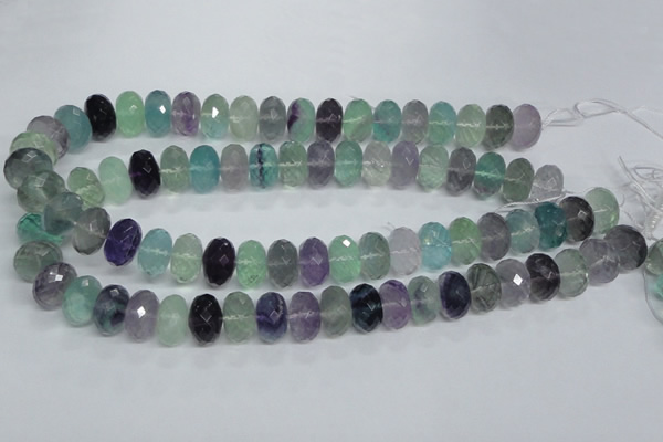 CFL341 15.5 inches 10*14mm faceted rondelle natural fluorite beads