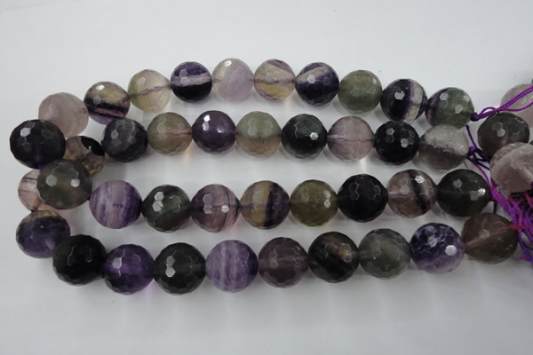 CFL408 15.5 inches 20mm faceted round rainbow fluorite beads