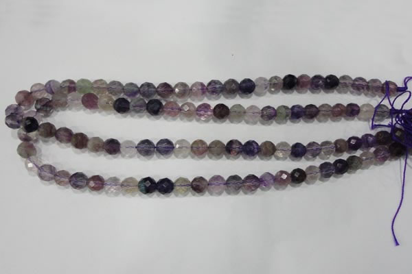 CFL500 15.5 inches 8mm faceted round fluorite beads wholesale