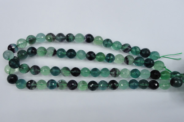 CFL54 15.5 inches 12mm faceted round AB grade natural fluorite beads