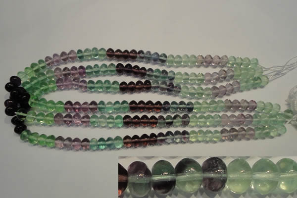 CFL562 15.5 inches 6*8mm rondelle fluorite gemstone beads wholesale