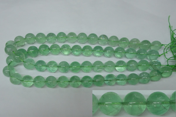 CFL605 15.5 inches 14mm round AB grade green fluorite beads wholesale