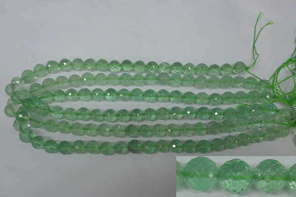 CFL623 15.5 inches 10mm faceted round green fluorite beads wholesale