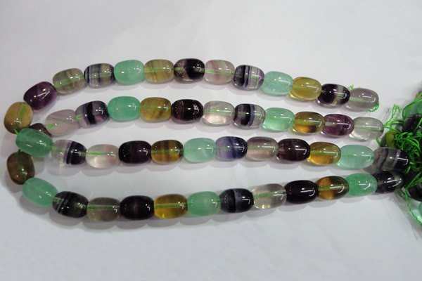 CFL772 15.5 inches 12*16mm drum rainbow fluorite gemstone beads