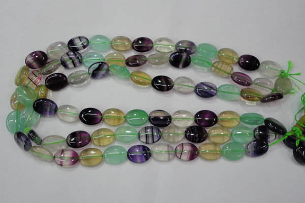 CFL778 15.5 inches 15*20mm oval rainbow fluorite gemstone beads