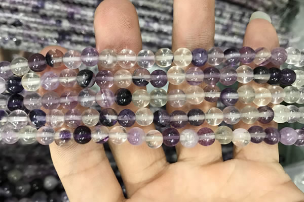 CFL911 15.5 inches 6mm round purple fluorite beads wholesale