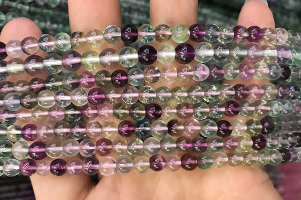 CFL918 15.5 inches 4mm round fluorite gemstone beads