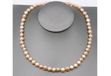 CFN24 8mm - 9mm baroque pink freshwater pearl necklace, 16 - 54 inches