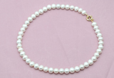 CFN593 Non-knotted 9mm - 10mm potato white freshwater pearl necklace