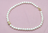 CFN596 9mm - 10mm potato white freshwater pearl necklace, 16 - 24 inches