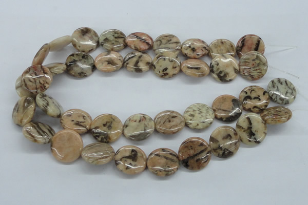 CFS08 15.5 inches 25mm flat round natural feldspar gemstone beads