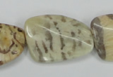 CFS206 22*30mm twisted rectangle natural feldspar gemstone beads