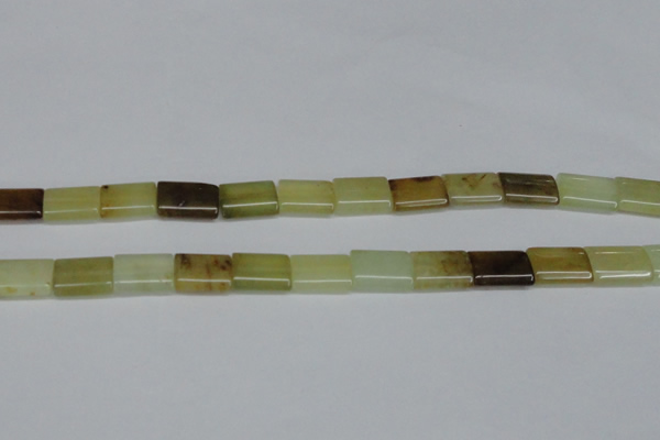 CFW142 15.5 inches 12*16mm flat tube flower jade gemstone beads