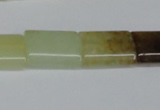 CFW144 15.5 inches 15*20mm flat tube flower jade gemstone beads