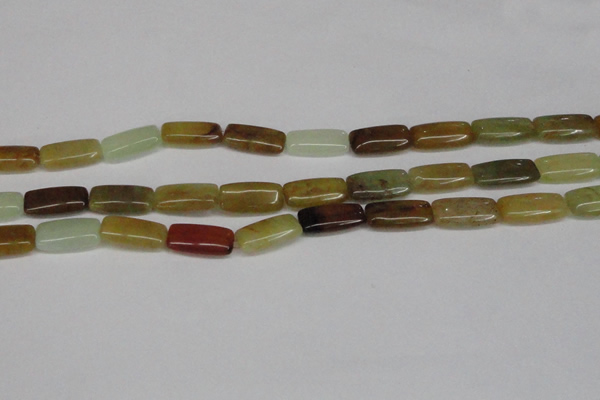 CFW154 15.5 inches 10*20mm rectangle flower jade gemstone beads