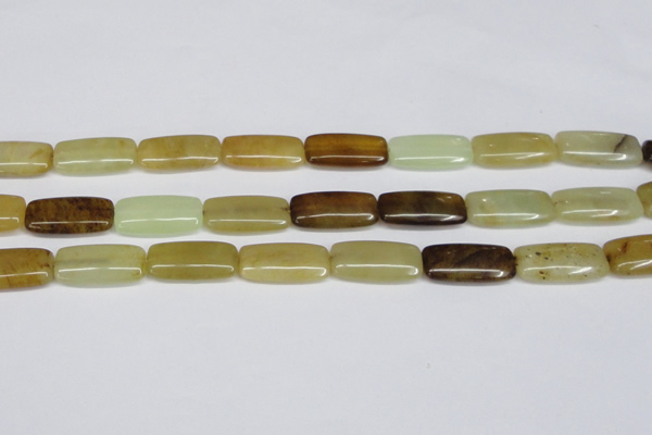 CFW155 15.5 inches 12*25mm rectangle flower jade gemstone beads