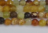 CFW210 15.5 inches 4mm faceted round flower jade beads