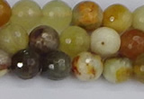 CFW212 15.5 inches 8mm faceted round flower jade beads
