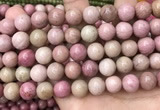CFW48 15.5 inches 12mm round pink wooden jasper beads wholesale