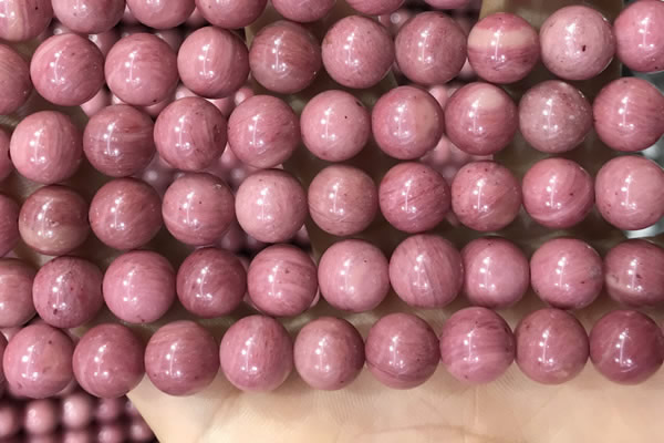 CFW54 15.5 inches 12mm round natural pink wooden jasper beads